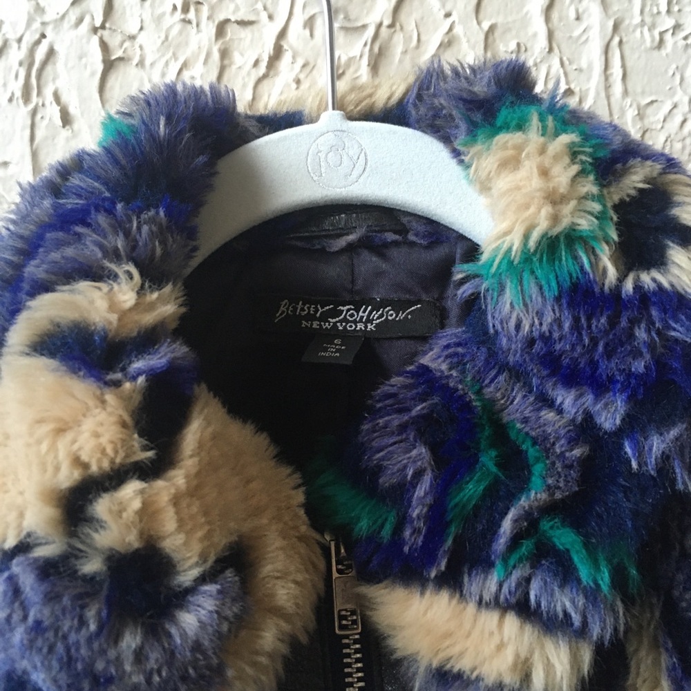 Betsey Johnson Purple and Green Bomber Jacket - Picture 9 of 12